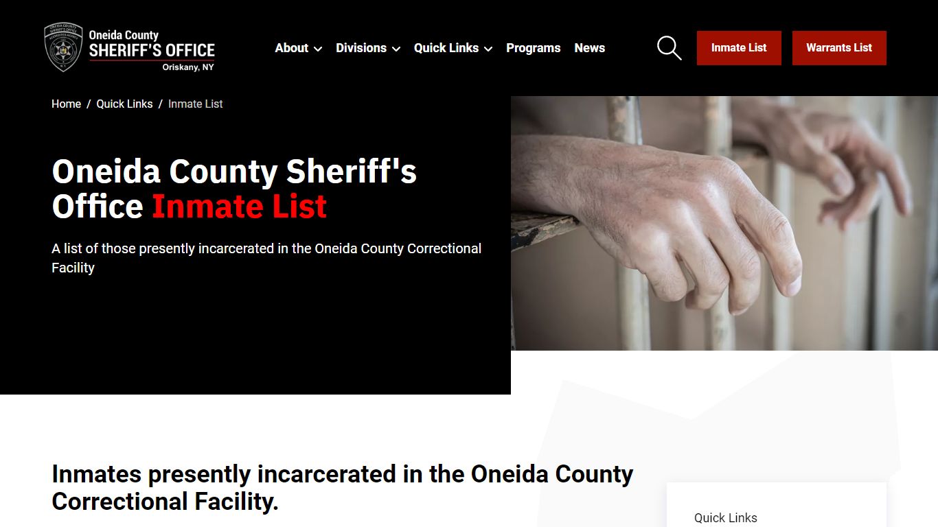 Inmate Information: Oneida County Sheriff's Office