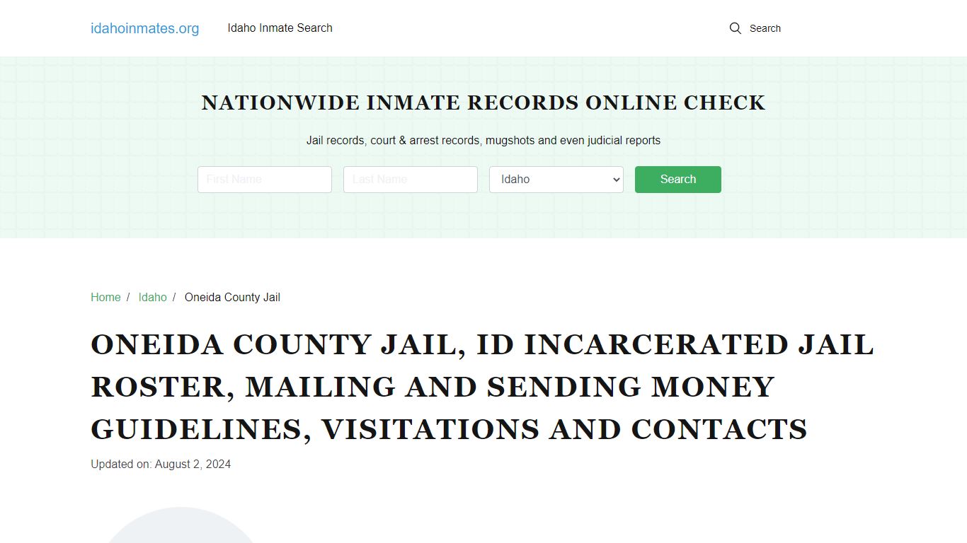 Oneida County Jail, ID: Inmate Lookup, Visitation & Contact Info