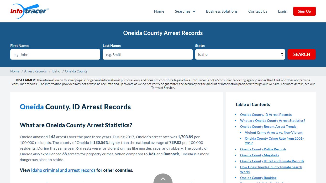 Oneida County, ID Arrests, Mugshots & Jail Records - InfoTracer